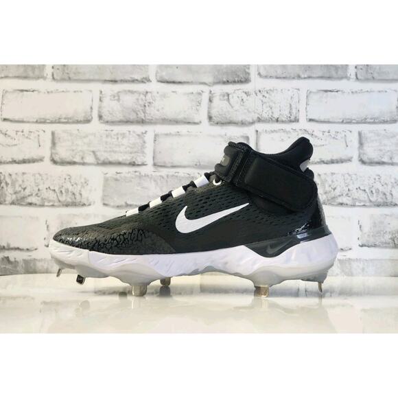 Nike Alpha Huarache Elite 4 MID Baseball Cleats Mens Size 7.5 Black DJ6520-011